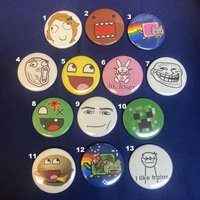 Vintage 2010s Meme Button Pins Set Nyan Cat Domo Kun Trollface Brooch Backpack Decor Fashion Jewelry Gift for Men Women
