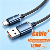 120W USB Type C Cable Fast Charging Cord USB to Type C Quick Charge Phone Cables For Samsung Xiaomi Huawei Realme Oneplus OPPO