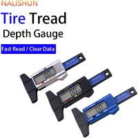 1Pc Digital Tire Tread Depth Gauge Lcd Display 0-25mm High Precision Caliper Auto Car Tyre Wear Detection Measuring Tool Repair