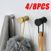 4PCS Simple Wall Mounted Hook Stainless Steel Robe Hook Cylindrical Hangers Towel Hook Heavy Duty Screw Hook for Bathroom Kitche