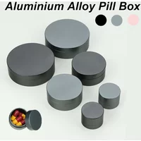Portable Daily Pill Case Aluminium Alloy Round Pill Box Waterproof Travel Pill Organizer Mini Container Outdoor Camping Working