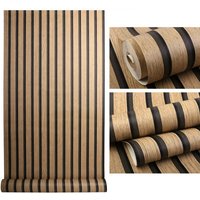 Self-adhesive Wall Wallpaper Wood Grain Striped Peel and Stick Wallpaper Removable Self-adhesive Vinyl Furniture Dormitory Home