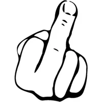 New Design Silhouette Middle Finger Disdain Cartoon Vinyl Car Styling Car Stickers Personalized Decal Laptop Truck Car PVC, 18cm