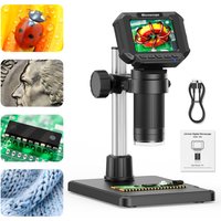Digital Microscope 2.4inch USB Microscope for Electronic, Edcation, Repair, Coins 1000X Microscope Camera with 8 LEDs, PC View