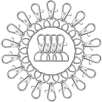 5/15/30PCS Swivel Hook Key Chain Clip Hooks D-Ring Clips Lanyard Hardware for Keychain Making Bag Accessories DIY Crafts Gift