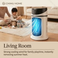 【CHIMU HOME】 Portable Mist Desktop Fan, USB Cooling Air Cooler Humidifier, 6-Speed Silent Desktop Fan for Home Office Bedroom