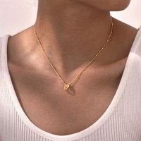 Stainless Steel jewelry Small Circles Rings Pendant Beads Chain Chokers Necklaces For Women mom Girlfriend Valentine's day Gift