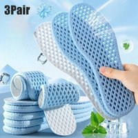 3pair Summer Cooling Insoles for Men Running Sports Shock Absorption Shoe Sole Breathable Shoes Insole Memory foam Shoe Pads