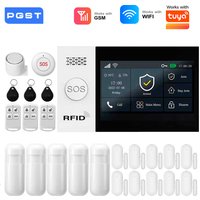 Système d'alarme intelligent GSM WIFI 2.4G, fonctionne avec TUYA Smart Life, Protection de sécurité pour la maison avec sirène solaire sans fil PIR Alexa