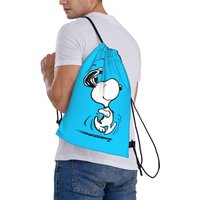 AliExpress Bandai S-Snoopys Happy Dance Backpack Drawstring Soccer Bags Gym Bag Cartoon Comic String Sackpack for Cycling 36cm (W) x 43cm (H)