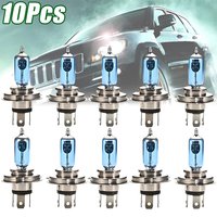 10Pcs H4 Car Headlight Super Bright White Fog Lights Halogen Bulb 100W 12V High Power Car Parking Headlight Lamp Car Accessories