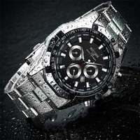 Luxus Herren Sport uhren Mode Männer Business Edelstahl wasserdichte Quarz Armbanduhr Kalender leuchtende Uhr reloj hombre