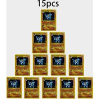 15Pcs PTCG Machamp Card Vintage Base Set 1st Edition Holo Rare Flash Anime Trading Card Collectible Game Card Toy Gifts