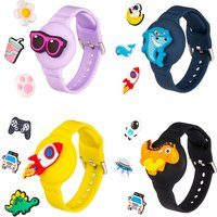 Waterproof Tag Bracelets for Kids-Soft Silicone Hidden Tracker Wristband-GPS Tracker Holder for Airtag Watch Band for Child