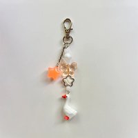 goose duck beaded phone charm cute handmade keychain gift
