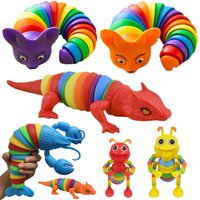 2025 New Fidget Slug Toy for children 3D Colorful Sensory Slug Relieves Fun Decompression Toy Creative Twist Fox/Ant/Fidget Toy