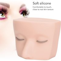 Makeup Mannequin Head with 3 Layer Lashes, Soft Silicone Training Mannequin Face Practice Make Up Eyelash Extensions