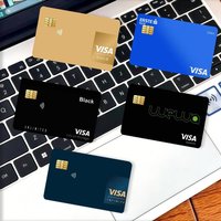 Fashion print V-Visa Credit Card Decorative Card Stickers Suitable For Bank Cards Metro Transit Anti-scratch Gift 4PCS