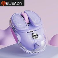 EWEADN Q9 Wireless Clear Mouse Dual Mode Bluetooth & 2.4G USB Computer Mouse with RGB Lighting, Silent Clicks, for Laptop, PC