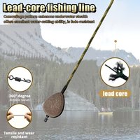 3pcs Carp Lead Core Leader Line, Fast Sinking Braided Leader with Quick Change Swivel, Anti-Tangle Carp Fishing Rig Line, Strong