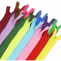 10Pcs Nylon Zippers 18/25/30/40/50/60Cm Meters Length 24 Colors with Various Zipper Sliders for Sewing and Clothing Accessories