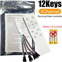 12Key Running-Water Controller 4Channel White/Black RF Remote For DC5V-24V WS2811 Flowing Horse Single Color Pixel Strip Light