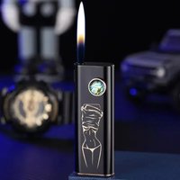 Real Shell Silent Torch Lighter Soft Flame Refillable Butane Gas Lighter Replaceable Battery Portable Electric Lighters Smoking