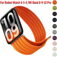 Nylon Braided Strap For Xiaomi Mi Band 10 Pro/9 Pro/8 Pro Fashion Sports Comfortable Wristband For Redmi Watch 6/5/4 Accessories