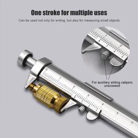 2 in 1 Caliper Type Ballpoint Pen Precise Measurement Range 0-100mm Multifunction Vernier Stationery Portable Tools for Students
