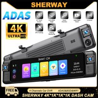 4 Channel 4K ADAS RearView Mirror Dash Camera for Cars 4 Lens 1080p BSD Front Left Right Rear Car DVR Auto WIFI Video Recorder