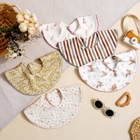 Elinfant 1pcs Baby Feeding Bib Infant Bib 100% Cotton Newborn Burp Cloths Bandana Scarf for Kids Boy Girls Feeding Saliva Towel
