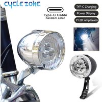 Vintage Bicycle Front Light 3 LED Bike Headlight MTB Flashlight Retro Design Cycling Head Lamp for Night Riding Black Silver