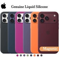 Oryginalne, miękkie silikonowe etui MagSafe do iPhone 18, 17, 16, 15 Pro Max, umożliwiające bezprzewodowe ładowanie, z logo i opakowaniem ochronnym.