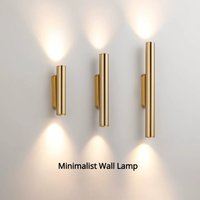 Modern Gold LED Wall Lamps Double-Headed Cylindrical Wall Lights Home Decor Bathroom Bedroom Lamp Wall Sconces Mirror Light