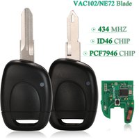 jingyuqin 1 Button 434Mhz ID46 PCF7946 Chip Smart Remote Car Key Fob For Renault Master Kangoo Clio Twingo NE72/VAC102 Blade