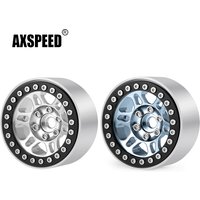 AXSPEED 4Pcs Aluminum Alloy 1.9 inch Beadlock Wheels Rims Hubs for Axial SCX10 TRX-4 D90 1/10 RC Crawler Car Truck Model Parts