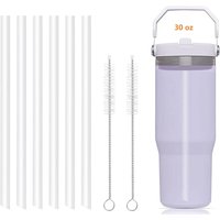 Replacement Straws Compatible with Stanley 30oz IceFlow Flip Straw Tumbler Include 4/6/8/12 Straws,2 Cleaning Brush