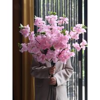 Simulated Flower Cherry Blossom Branch Wedding Living Room Floor Decoration Flower Soft Decoration Flower