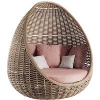 Nordic villa courtyard rattan sofa bed outdoor garden terrace lounge chair leisure
