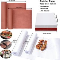 1roll/50pcs Butcher Paper Roll, Unwaxed Peach for Smoking & Food Wrap, Multi-Use Cooking Storage 30cmx10m/45cmx10m/30cmx30cm