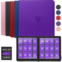 12-Pocket Trading Card Binder, Collectible Card Holder That Can Accommodate 480 Cards, Zippered Premium Card Binder Suitable for Tcg Cards/Game Cards/Sports Cards/Yu-Gi-Oh!, Magic: the Gathering, and
