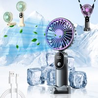 Handheld Mini Fan 1200mAh 6 Speed Adjustable 3 Blades USB Rechargeable Portable Cooler Strong Wind Low Noise for Home Outdoor