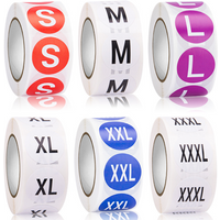 500 Per Roll Colorful Stickers For Clothing Size Labels Clothing Size Model Stickers Hats Shoes Size Stickers Clothing Stores