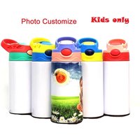 350ML Children Kids Thermos DIY LOGO customize Photo Name Colorful Printing Full Around Bottle Creative Gift School Kindergarten