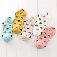Women's Fashion Summer Cute Cat Comfortable Breathable Cotton Short Ankle Socks Girls Kitten Hosier Dropship