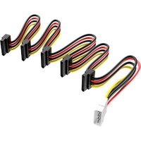 SATA 3.5/2.5 inch 1 to 5 SATA Hard Drive Power Supply Splitter Cable Cord 18AWG SATA Power Cable Server DIY Splitter Cord