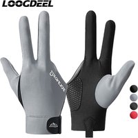 LOOGDEEL 1Piece Full Finger Billiard Pool Gloves Adjustable Sticker Polyester Snooker Billiards Gloves Portable Training Equipt