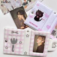 3 Inch Photo Album 32 Pockets Fork Black Cat Style ID Card Kpop Idol Photo Card Holder Storage Collect Book〔Nest〕