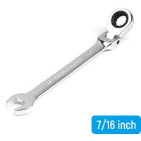 1pc 7/16 Inch Ratchet Wrench Spanner Flexible Head Mirror Polish Universal Hand Tools Car Repair Tool