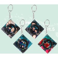 Idol ATEEZ New Album GOLDEN HOUR : Part.5 Rotating CD Acrylic Keychain Bag Ornament Mingi Yunho Seonghwa Jongho Wooyoung San